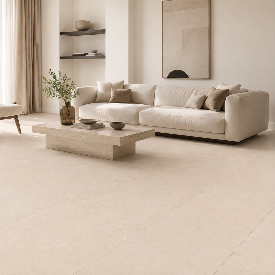 AL Arenisca Beige Plain and texture Living Area Tiles - My Home Studio
